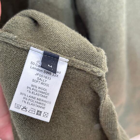 JOSEPH Sally Soft Wool Maxi Turtleneck Sweater Dress Olive Green Sz M {EE24} - Picture 6 of 6